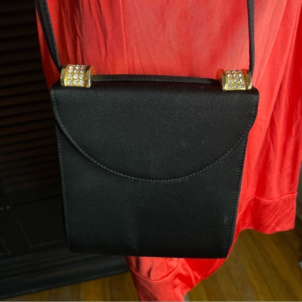 Rodo Italy Swarovski crystal satin evening bag